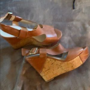 Franco Sarta NWOT brown wedge sandals